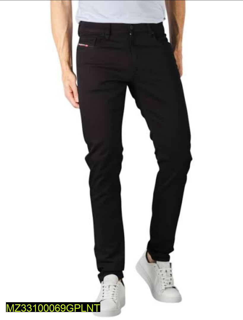 Men Slim Fit Stretchable Black Jeans MZ33100069GPLNT