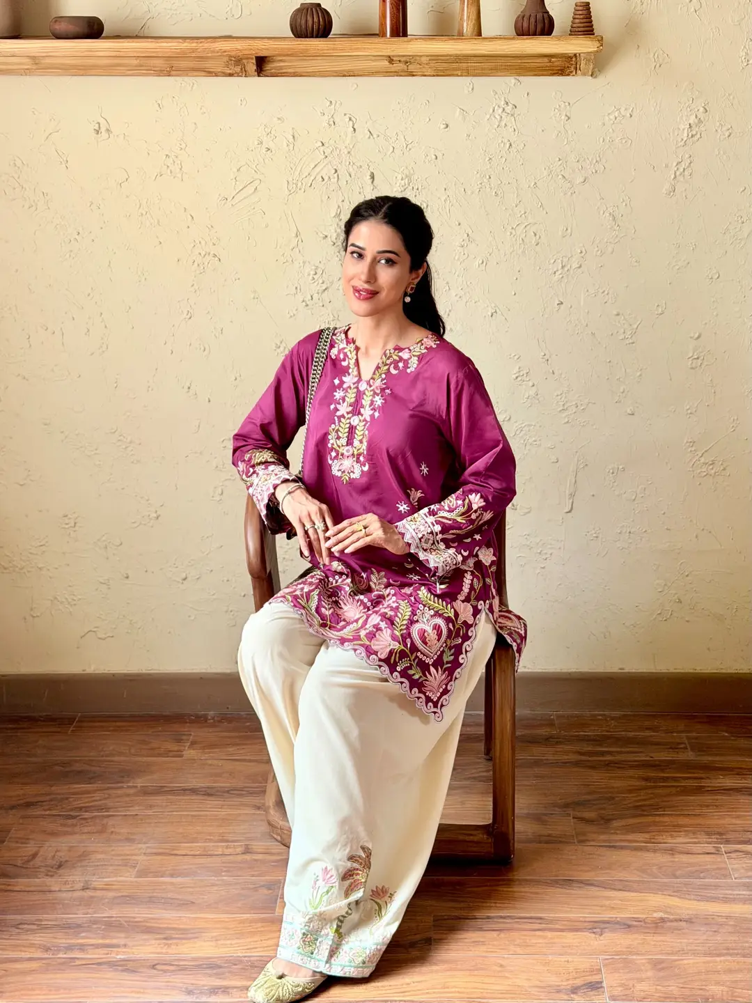 3 Pcs Women's Stitched Cotton Embroidered Suit