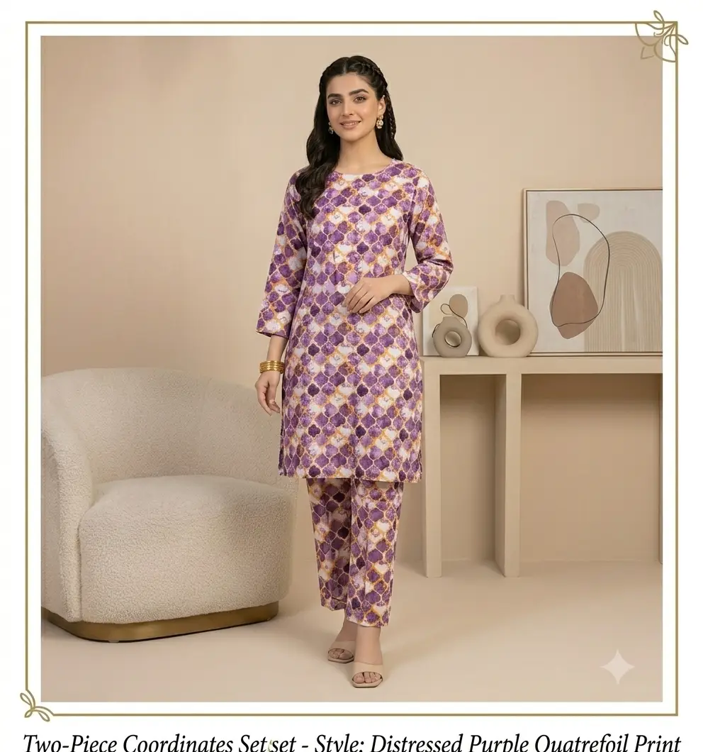 2 Pcs Women's Unstitched Printed Suit