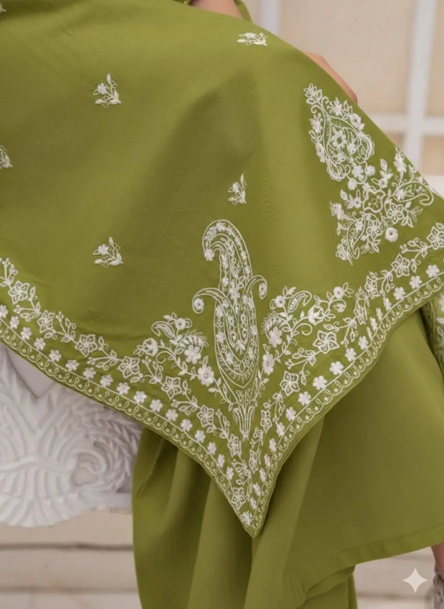 2 Pcs Women's Unstitched Embroidered Suit