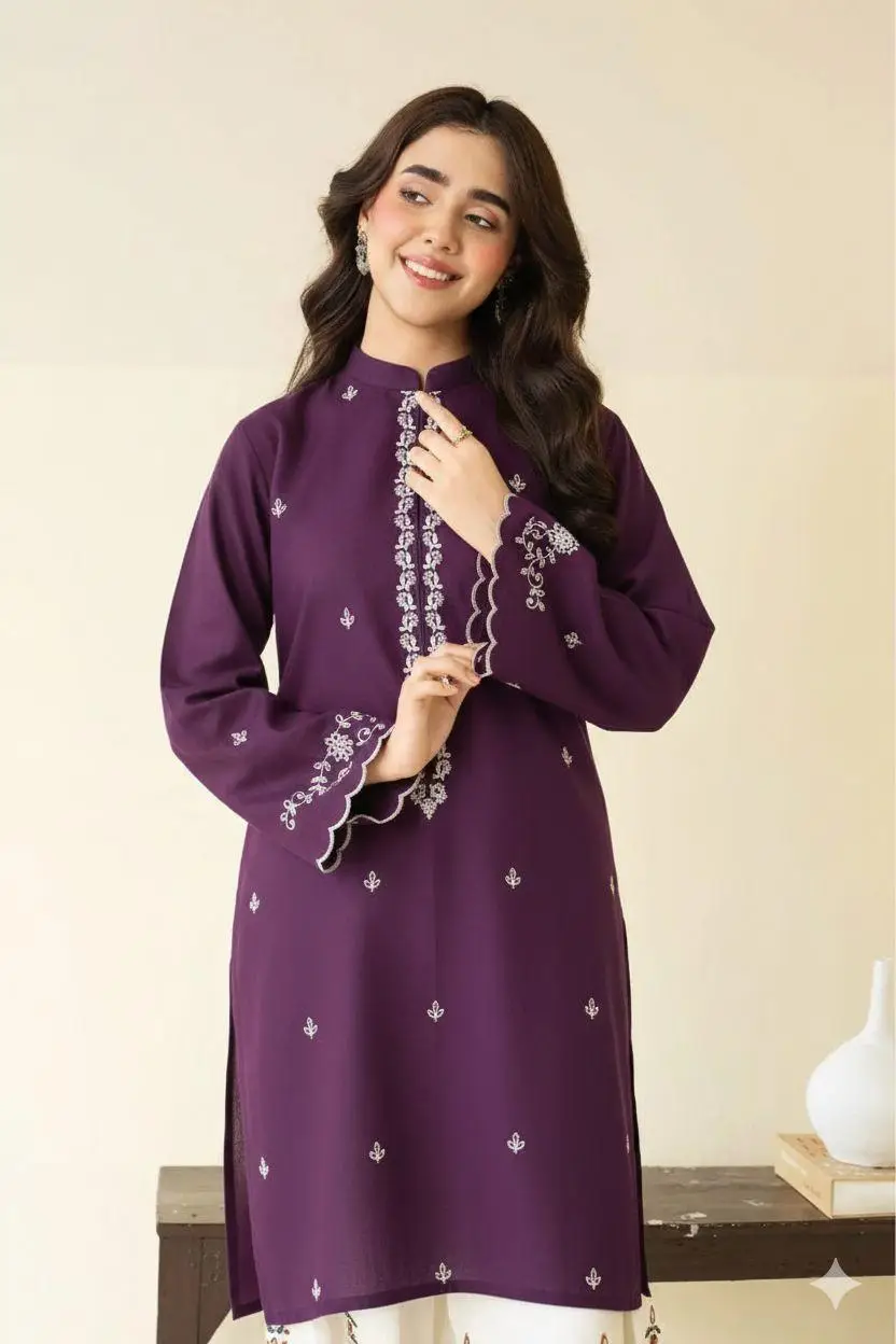 2 Pcs Women's Unstitched Embroidered Suit