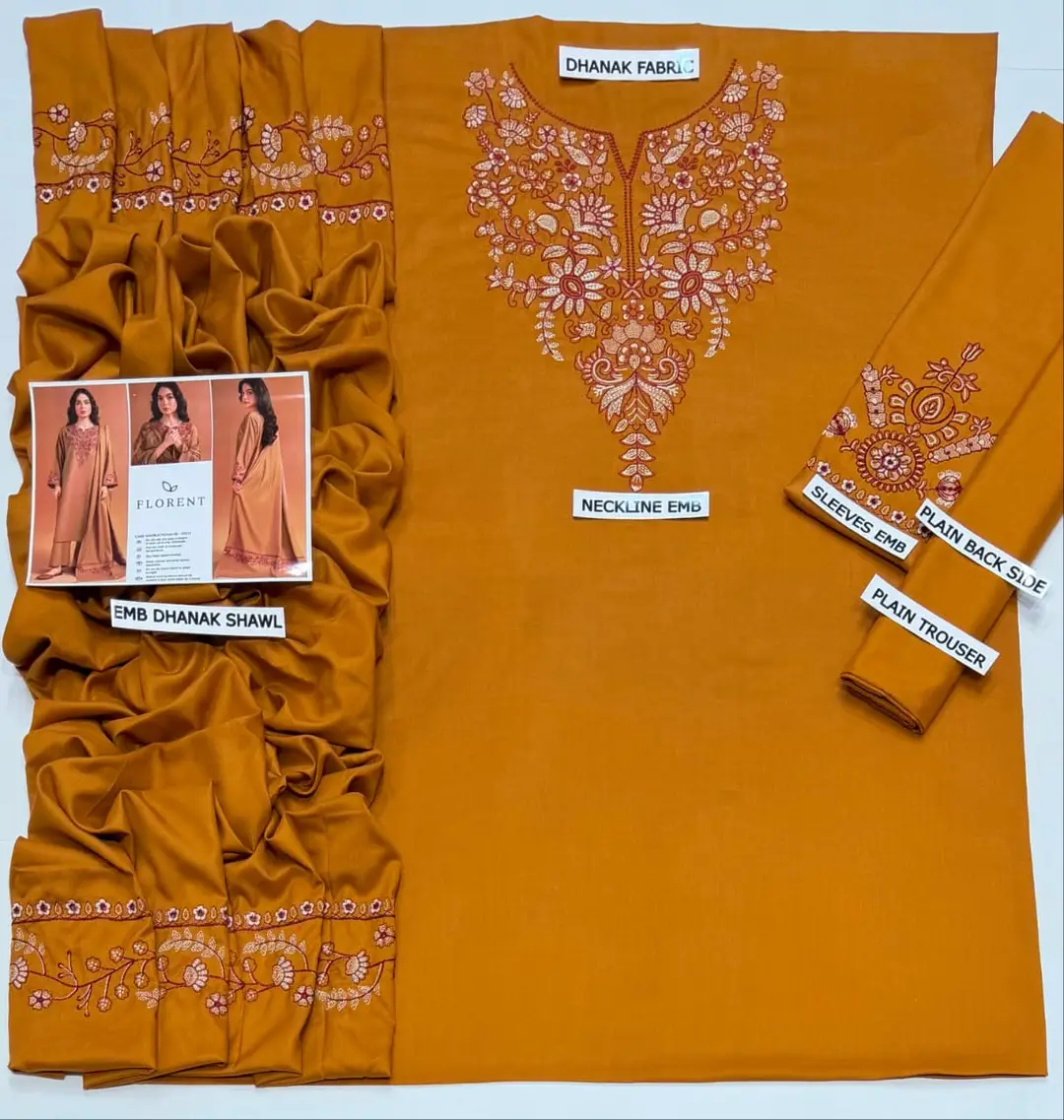 HIT ARTICLES MIX BRAND 3 Pcs Unstitched Embroidered Suit