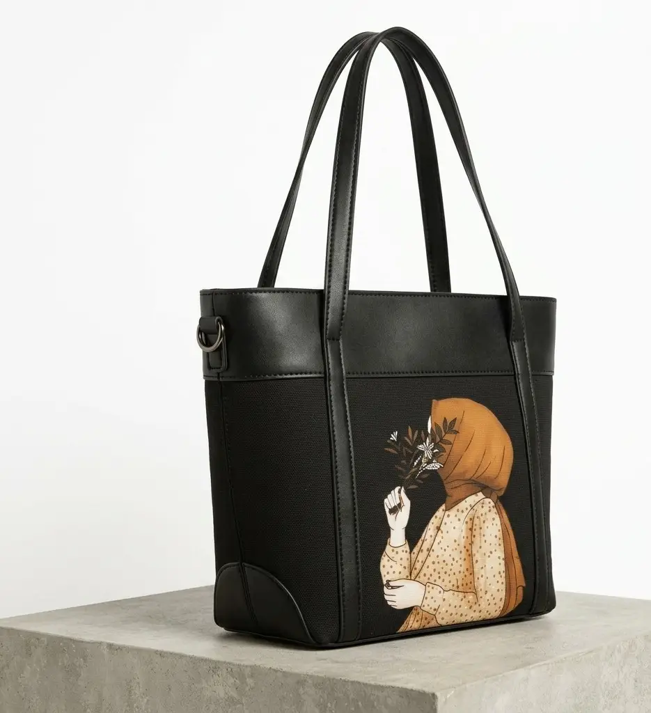 Girl's Faux Leather Printed Tote Bags