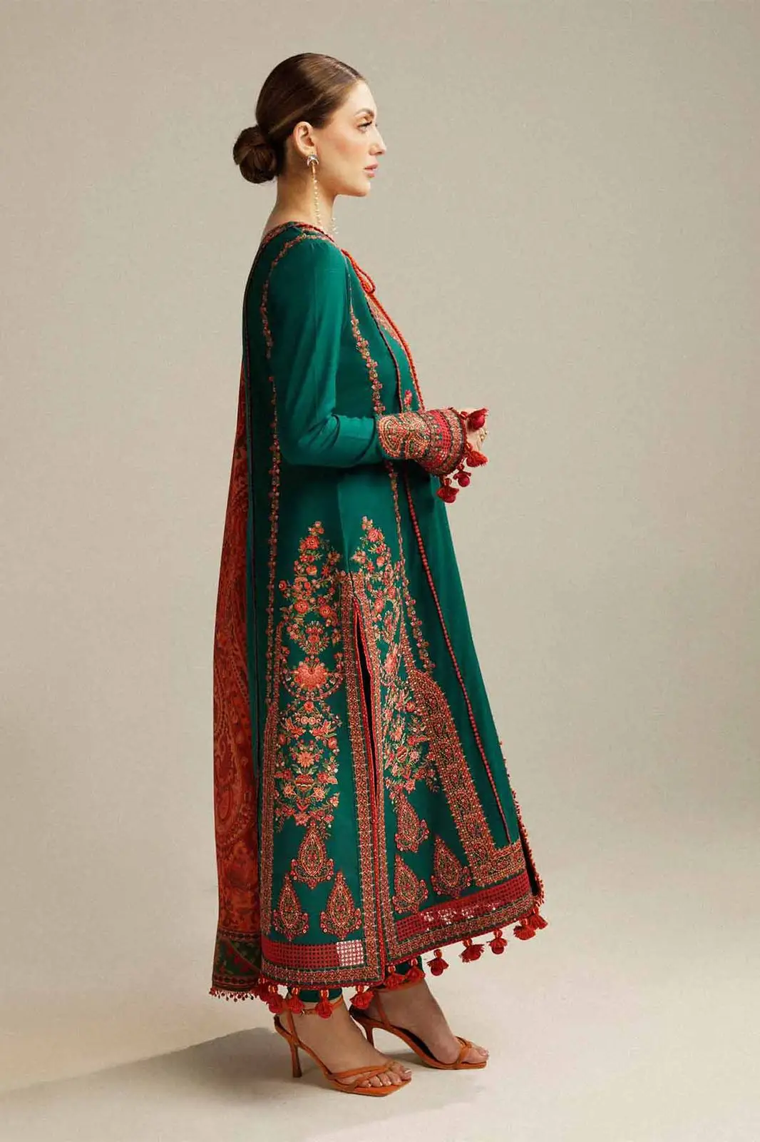 HUSSAIN REHAR 3 Pcs Unstitched Embroidered Suit