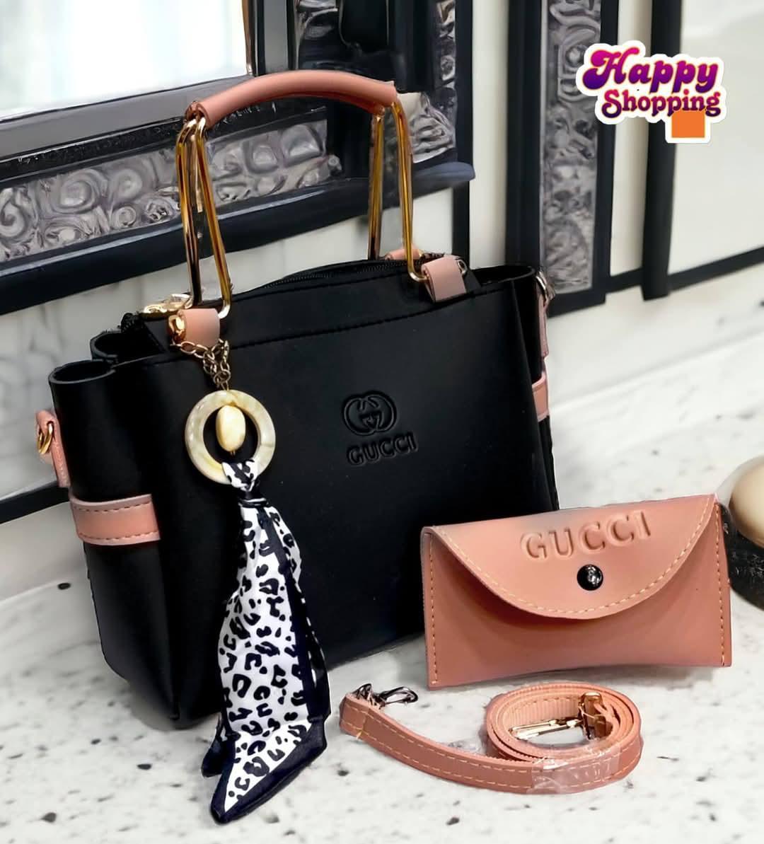 Navy Blue Handbag Set with Mustard Yellow Wallet