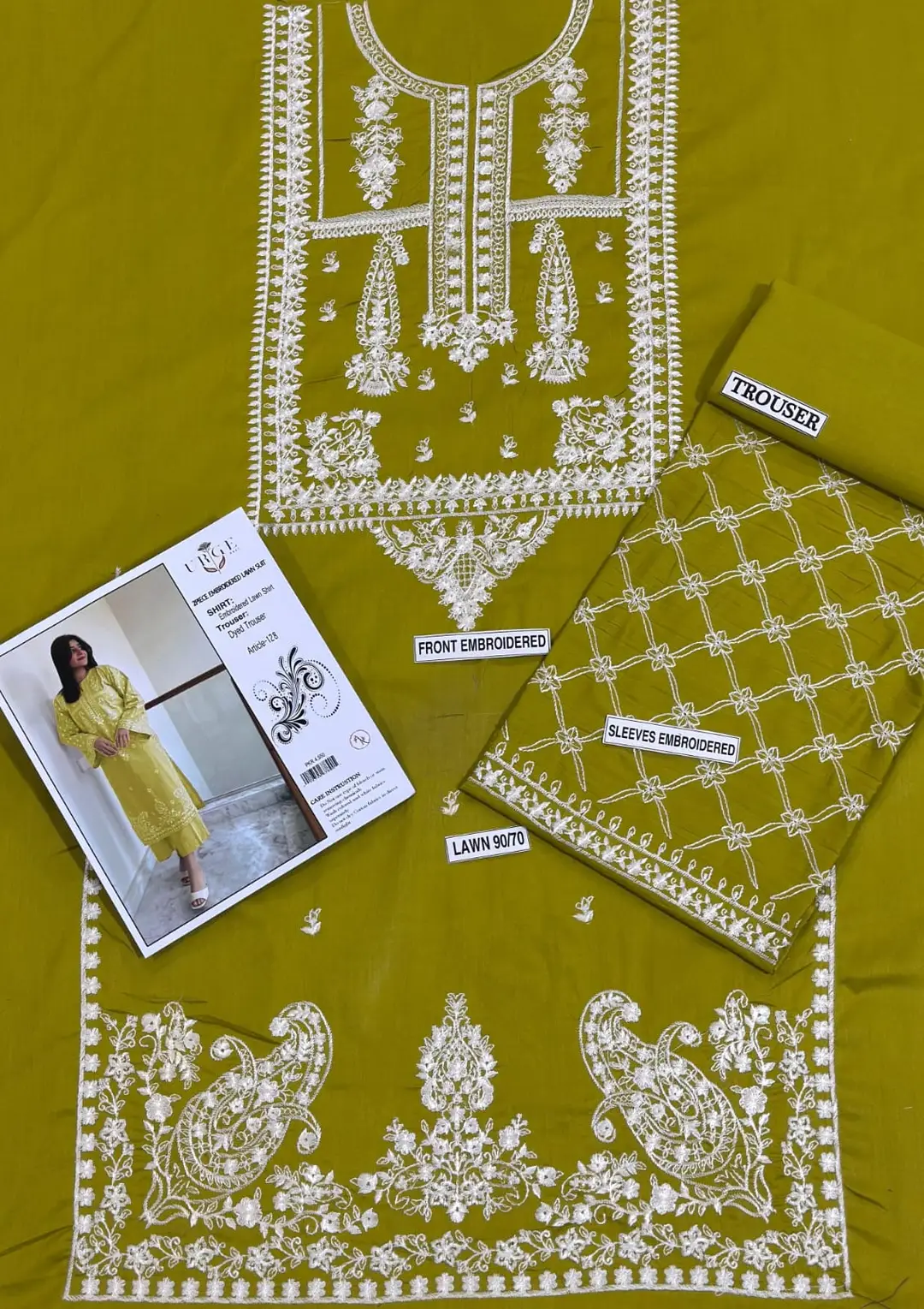2 Pcs Women's Unstitched Embroidered Suit